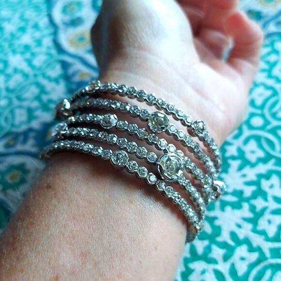 Five Strand Crystal Statement Bracelet - Picture 2 of 3